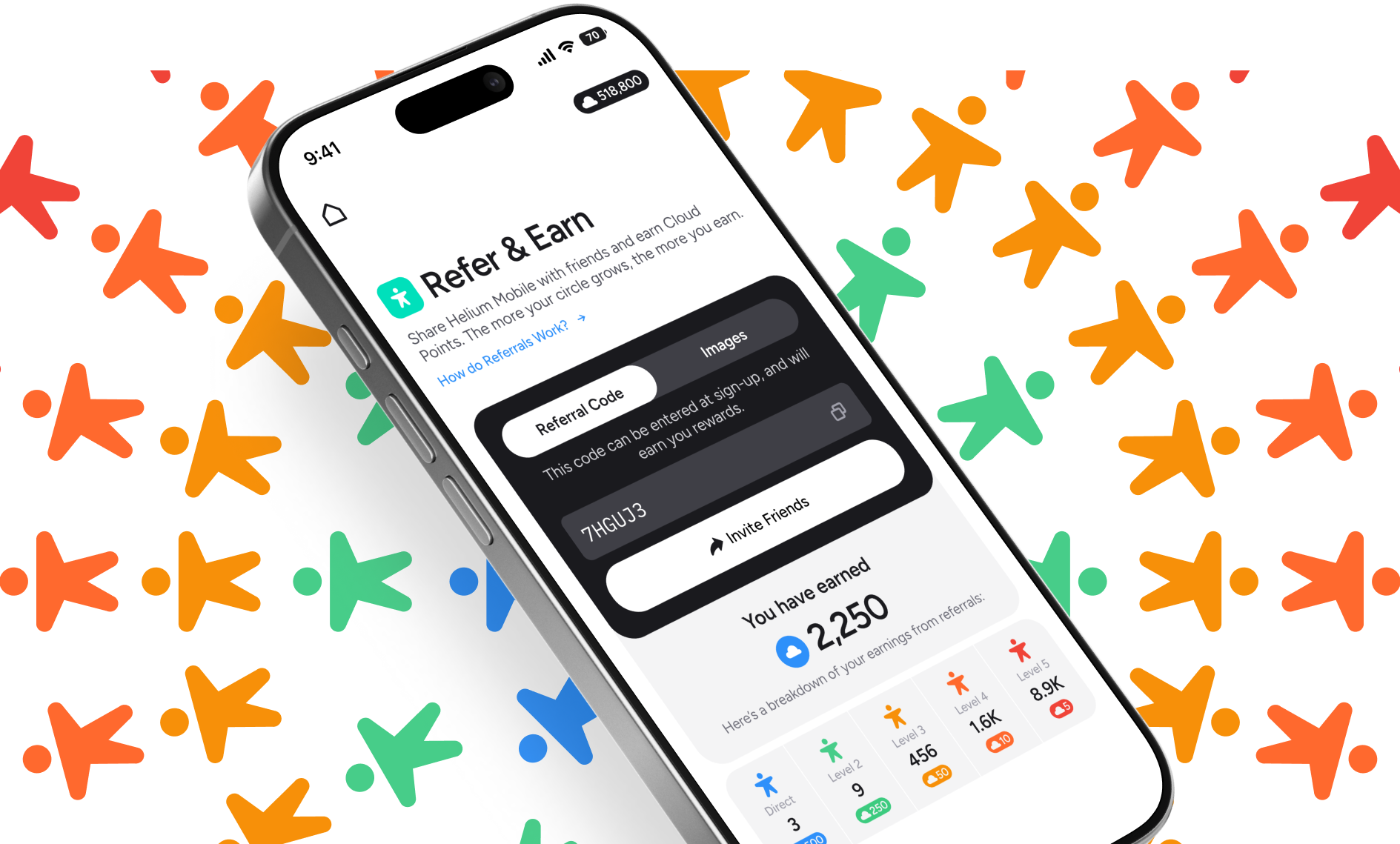 Refer & Earn. Share Helium Mobile with friends and earn Cloud Points. The more your circle grows, the more you earn.