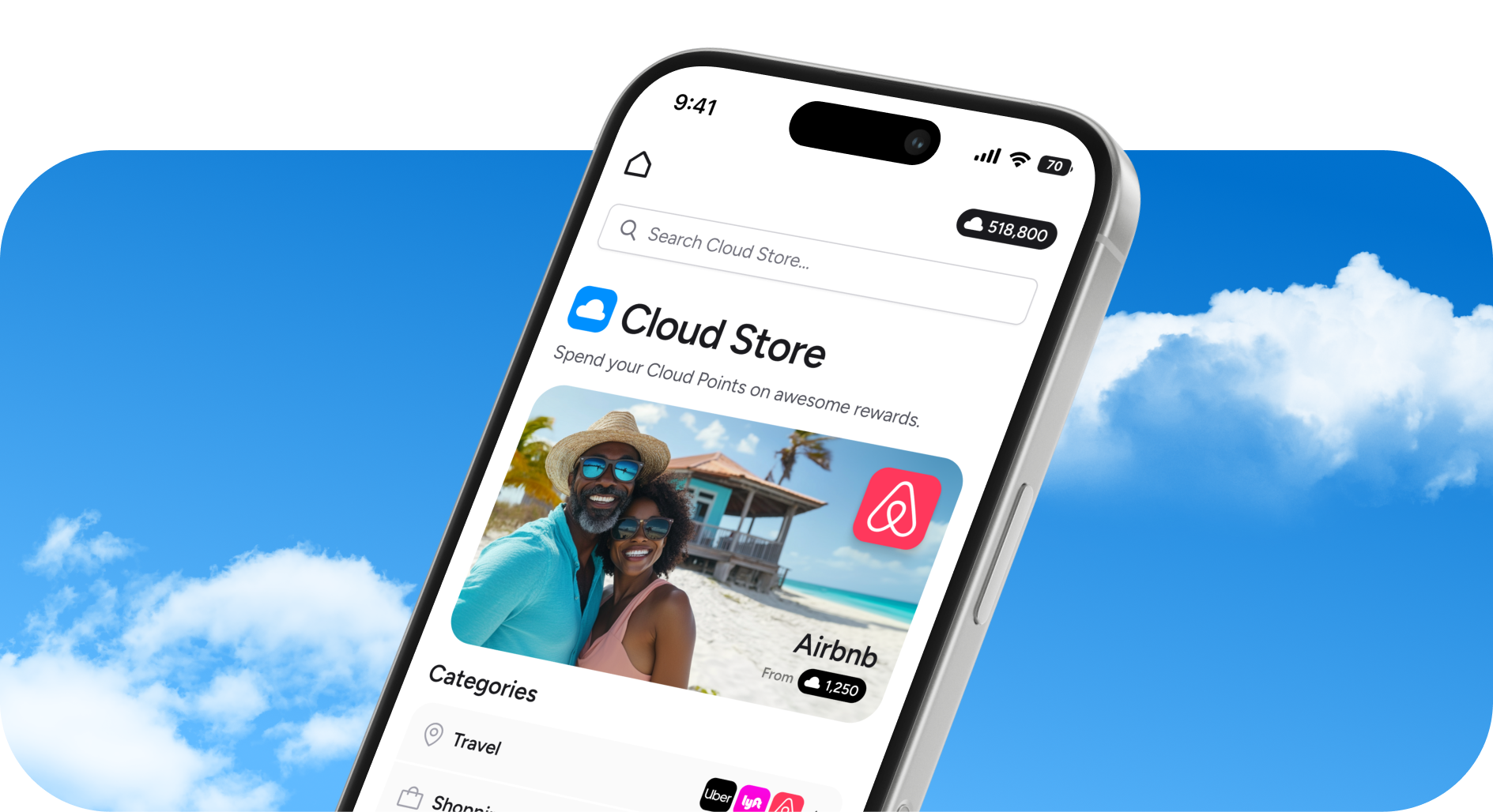 Cloud Store. Spend your points on awesome rewards.