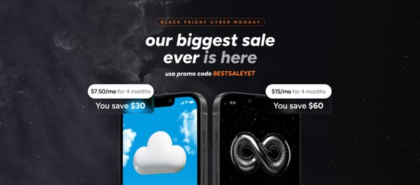 Our biggest sale ever is here. Use Promo code BESTSALEYET. Air Plan: $7.50/mo for 4 months (you save $30). Infinity Plan: $15/mo for 4 months (you save $60).